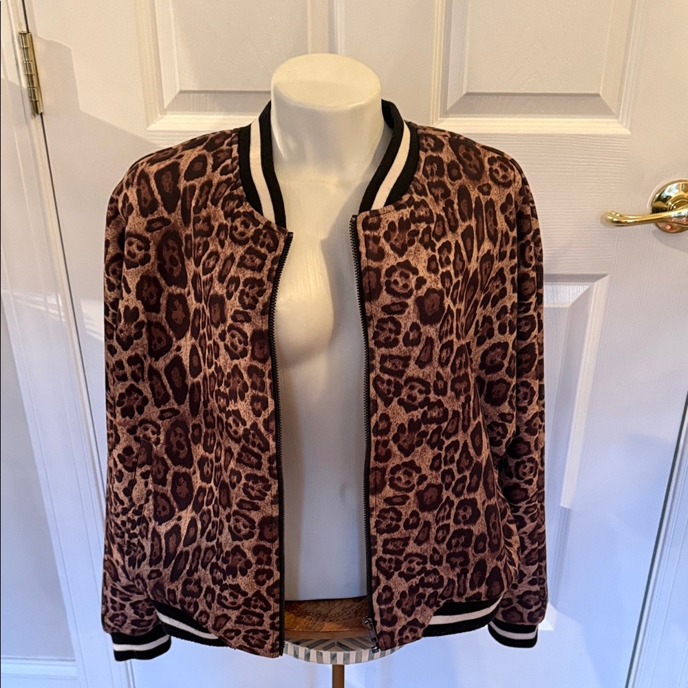 BB Dakota Animal Print Bomber Jacket